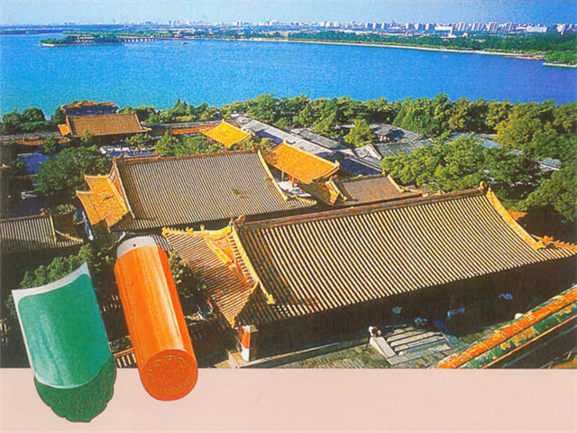 黄筒瓦 古建宫殿屋顶俯视图